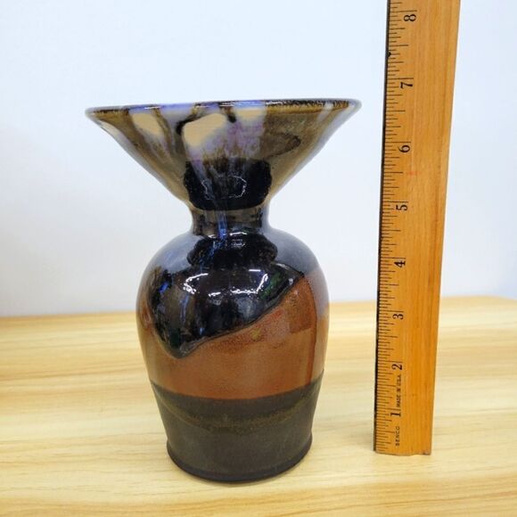 Vintage Drip Glazed Studio Pottery Vessel Vase - Picture 10 of 15